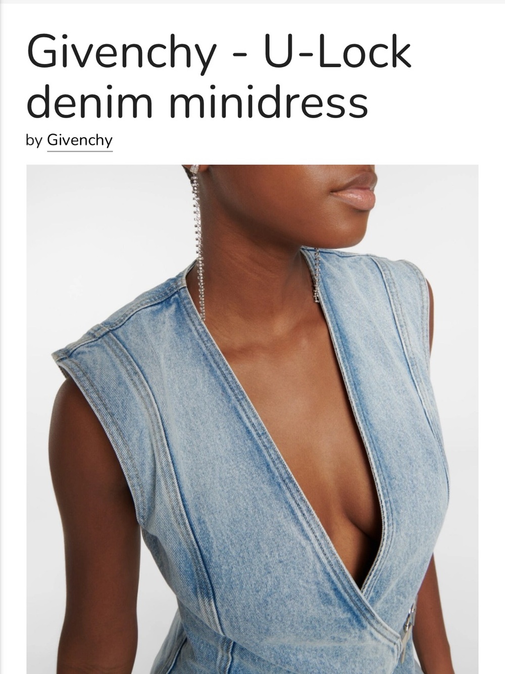 Givenchy Light Blue Washed Denim Wrap-Style Dress - Picture 3 of 9